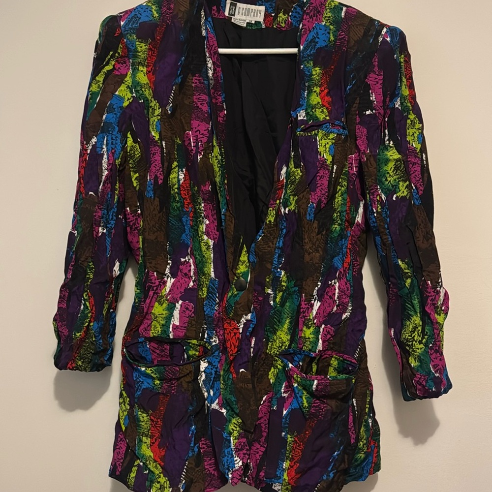 Unique 80s True Vintage Jacket Blazer Top Sz. 12 Golden Girls Miami Realness